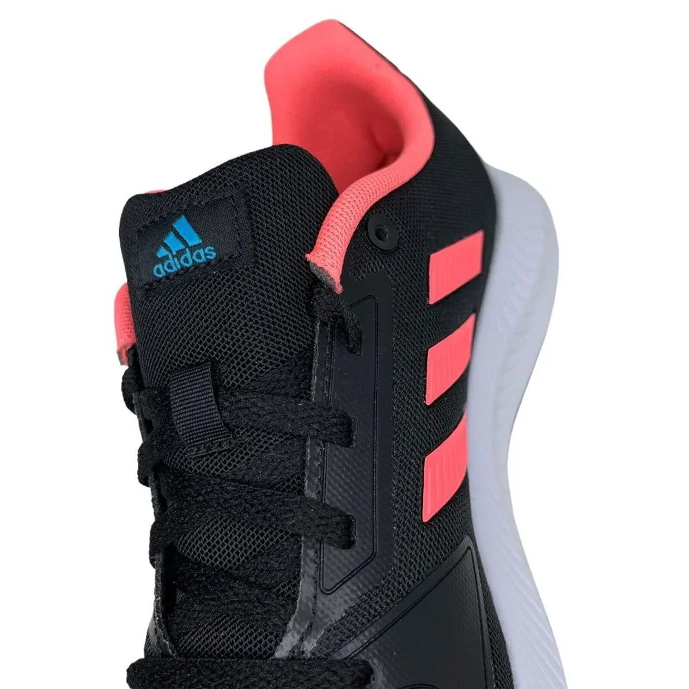 Adidas Runfalcon Big Girls Sneakers Size 7 Black Coral Comfortable Running Shoes